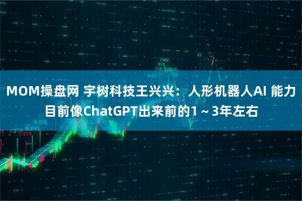 MOM操盘网 宇树科技王兴兴：人形机器人AI 能力目前像ChatGPT出来前的1～3年左右